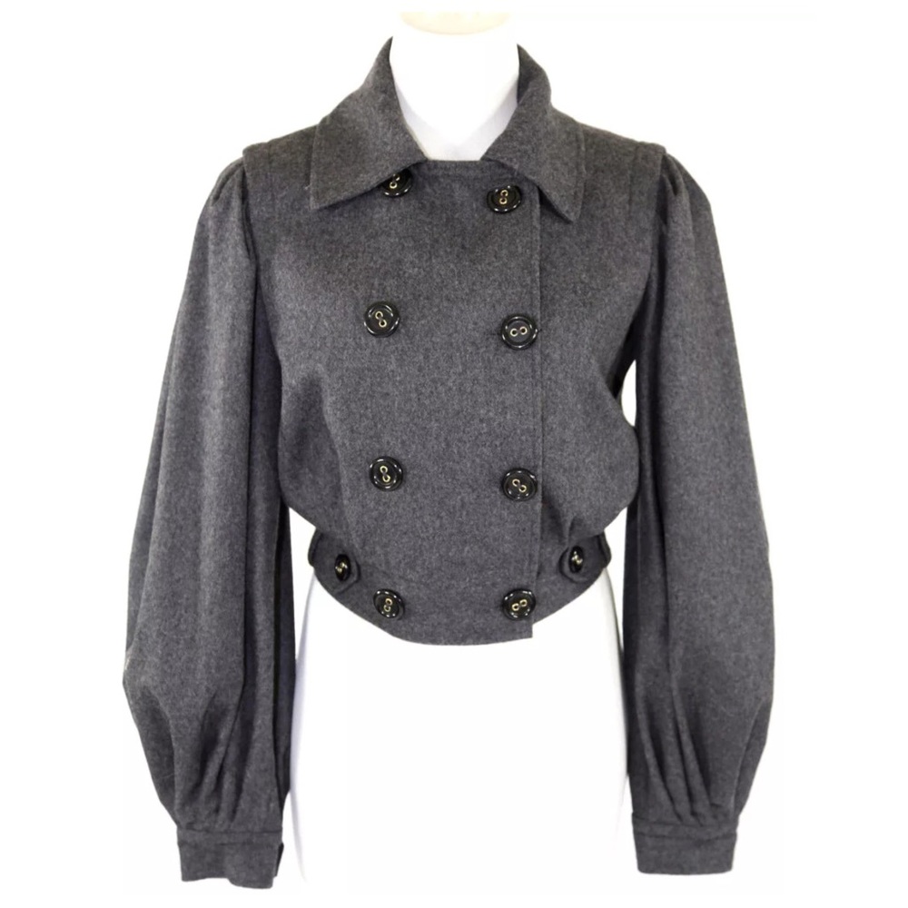 Dolce & Gabbana Gray Soft Balloon Sleeve Jacket 36 XS - Picture 3 of 16
